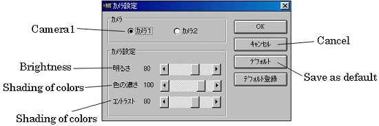 カメラ設定画面